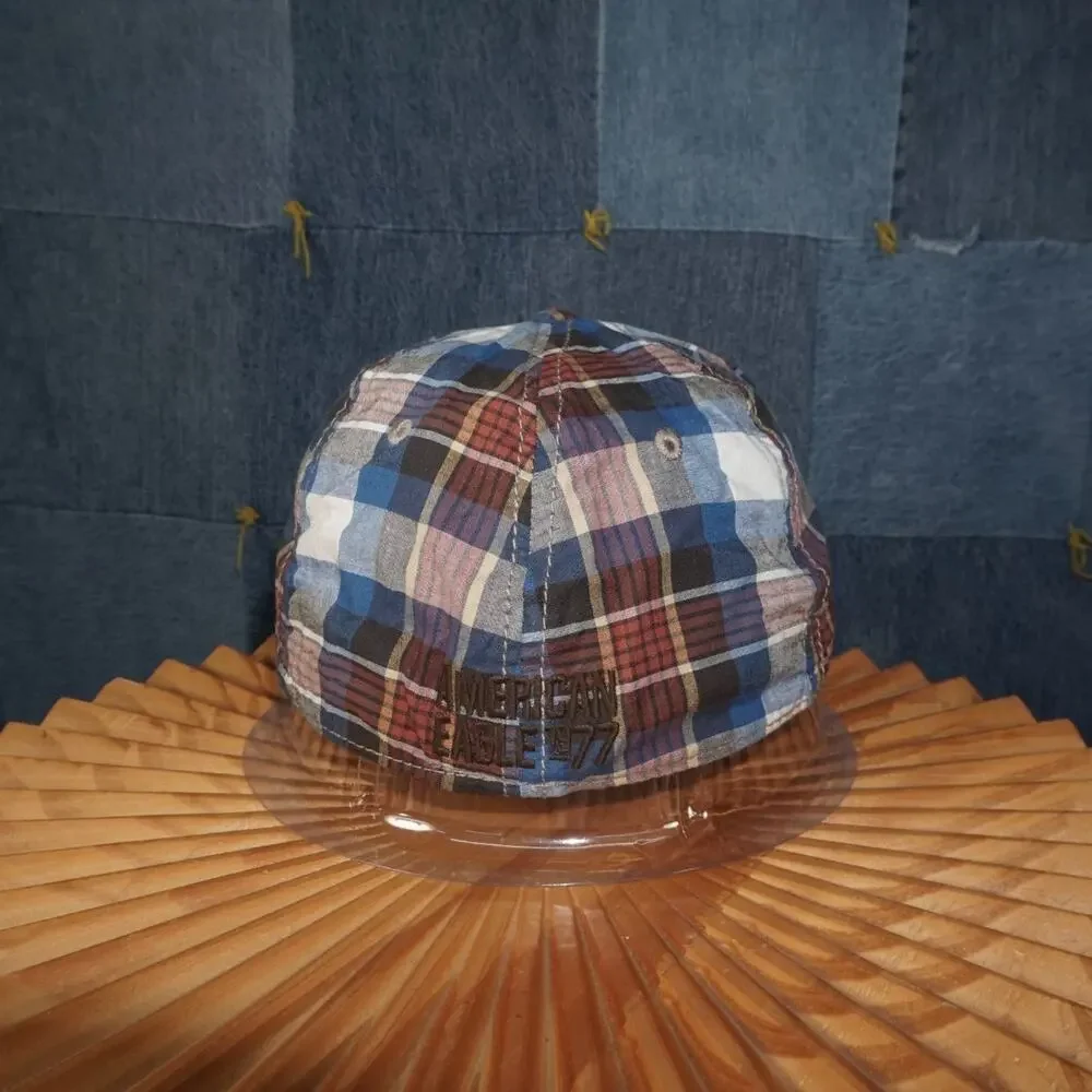 OSFA - Vintage Y2K American Eagle Hats plaid preppy